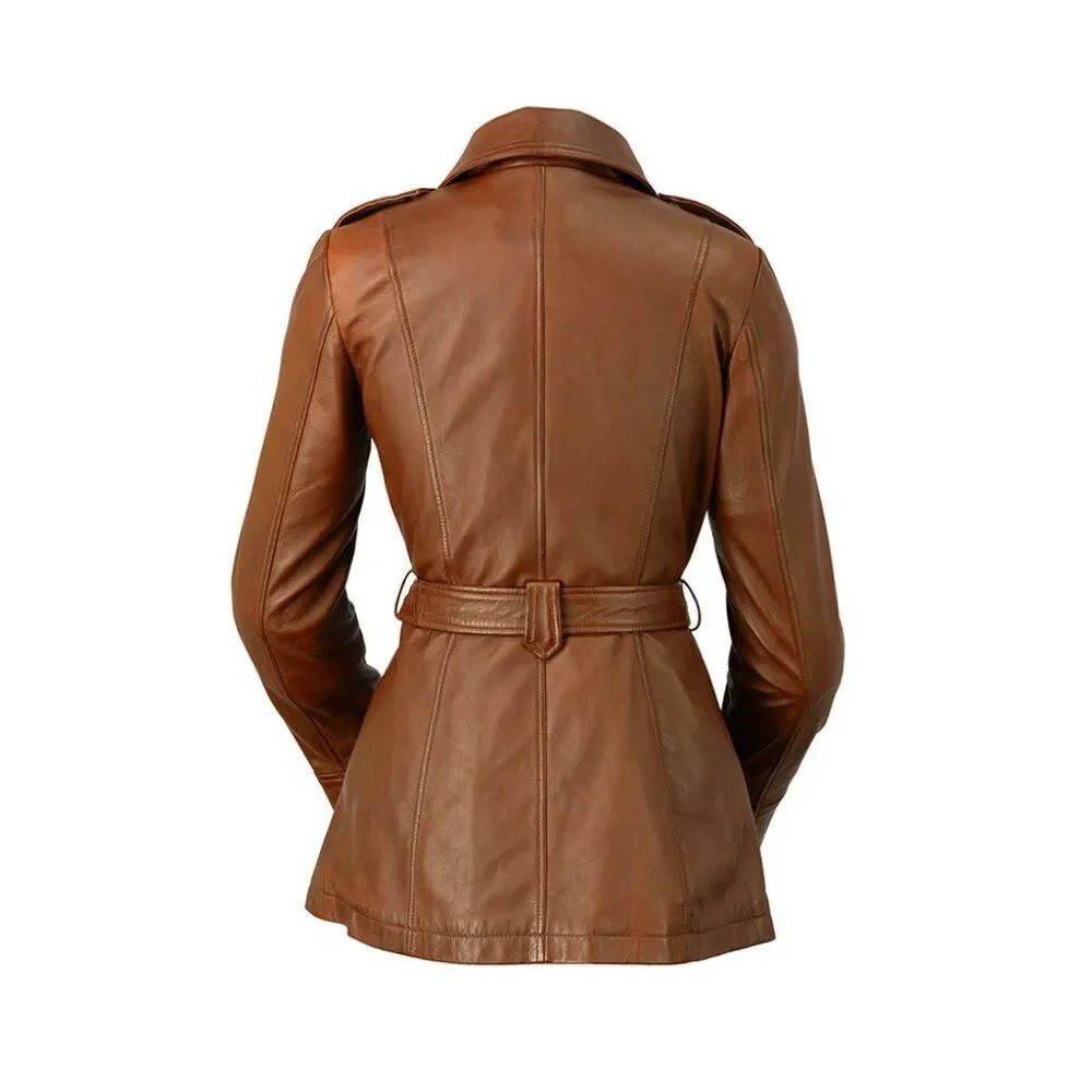 Traci Leather Trench Coat